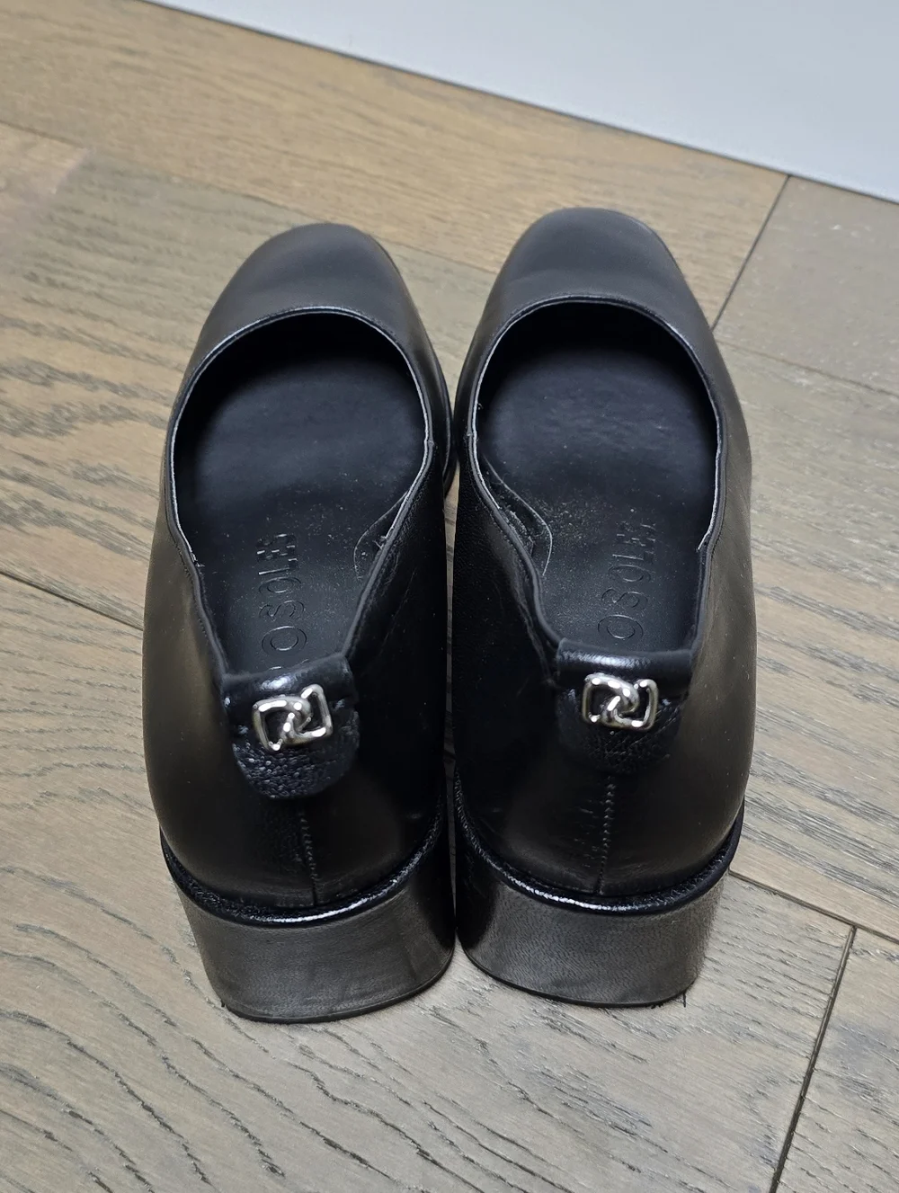 Aerosoles Aurora Square Wedge Leather Pumps in Black